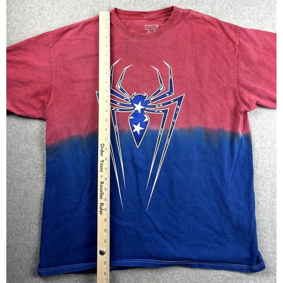 Marvel Spiderman T-Shirt Red Blue Ombre Crewneck Short Sleeve Skater Comic - Picture 10 of 13